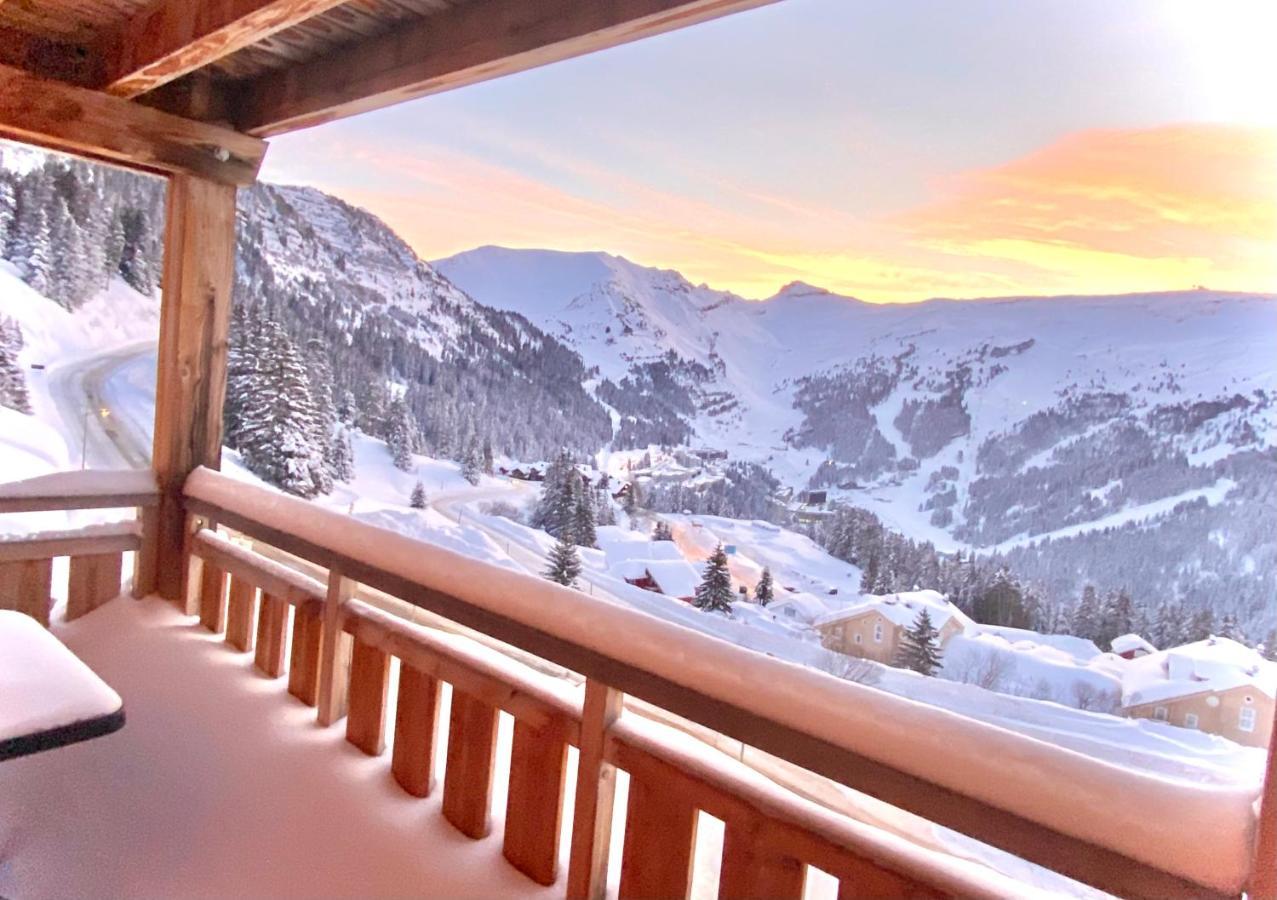 Vue Panoramique Sur Les Montagnes Plein Sud - T2 Skis Aux Pieds, Piscine & Spa Flaine Buitenkant foto