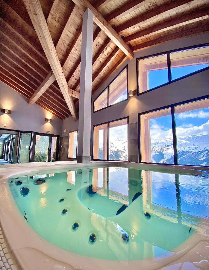 Vue Panoramique Sur Les Montagnes Plein Sud - T2 Skis Aux Pieds, Piscine & Spa Flaine Buitenkant foto